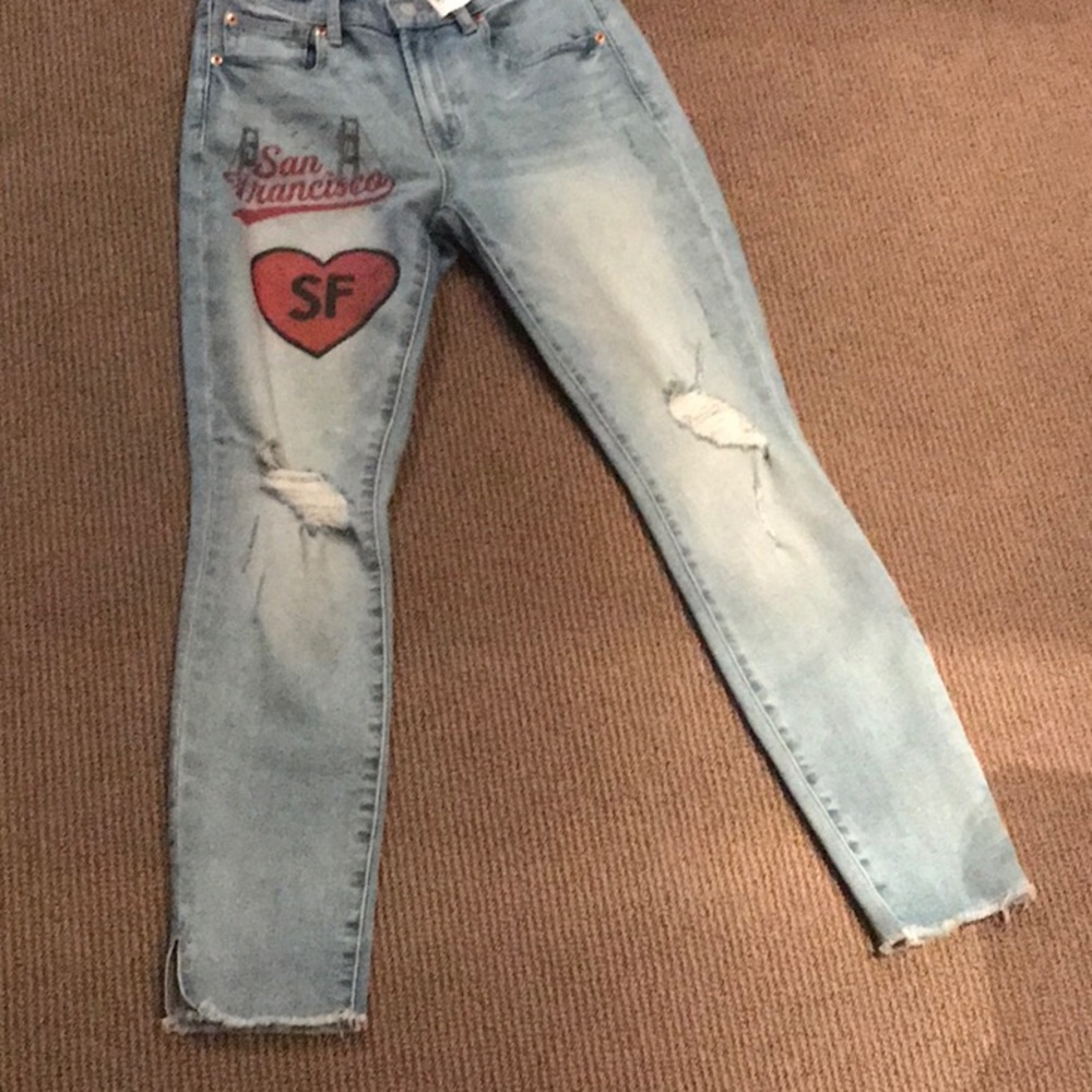 Custom SF Gap Jeans Golden Gate Bridge❤️